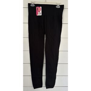 Sofra Black Plus Size Fleece Lined High Waist Wide Band Ankle Length Legging NWT